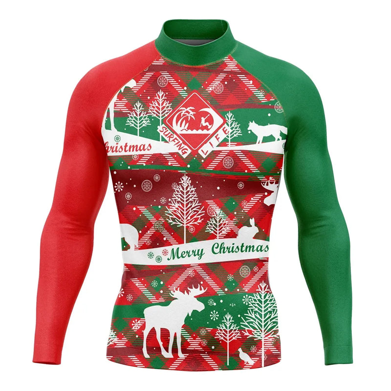 Rash Guard Men's Surfing Long SLeeve Shirts Lycra Surf Traje De Baño Manga Larga Swimsuit Upf 50+ Performance Swimimng Clothing