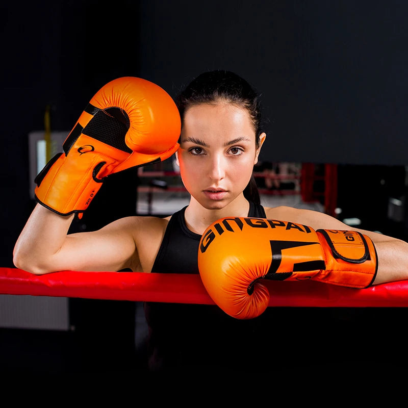GINGPAI Hot Sale Professional Boxing Gloves Adult Men and Women Adolescent Muay Thai MMA Gloves Children Gloves Sports Equipment