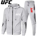 UFC New Frontier Men's Casual Sports Set Fashion Zipper Jacket Running Women's Men's Sports Set UFC Printed Outdoor Hoodie Set
