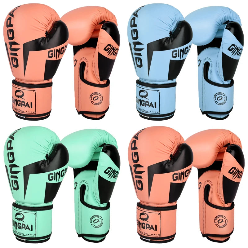 GINGPAI Hot Sale Professional Boxing Gloves Adult Men and Women Adolescent Muay Thai MMA Gloves Children Gloves Sports Equipment