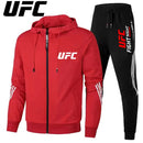UFC New Frontier Men's Casual Sports Set Fashion Zipper Jacket Running Women's Men's Sports Set UFC Printed Outdoor Hoodie Set