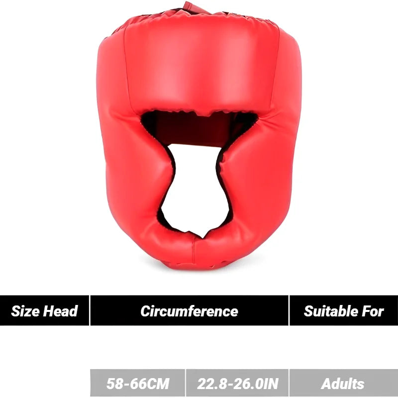 Boxing Helmet Leather Karate Muay Thai Sanda Training Adults Kids Head Guard Taekwondo Helmets Full-Covered Thickened Men Women