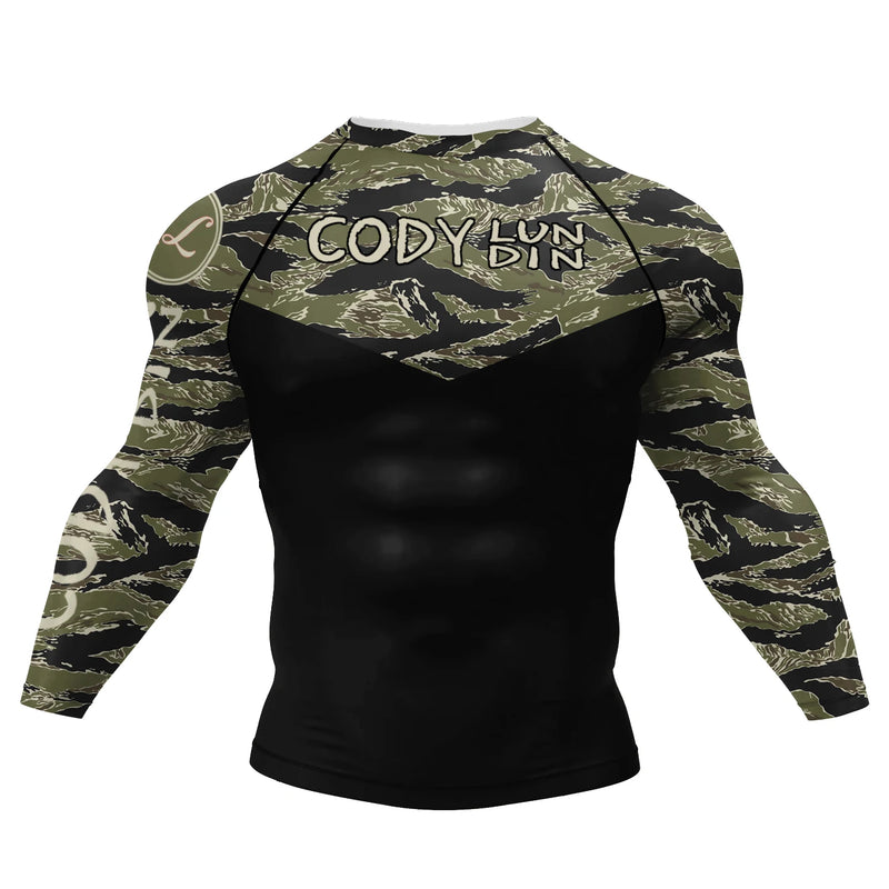 Cody Lundin Men Cool Fighting Wear jiu jitsu BJJ Boxing Rashguard Custom Grappling Kicboxing Club Uniforms Compression Gym Tees