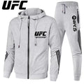UFC New Frontier Men's Casual Sports Set Fashion Zipper Jacket Running Women's Men's Sports Set UFC Printed Outdoor Hoodie Set