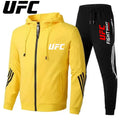 UFC New Frontier Men's Casual Sports Set Fashion Zipper Jacket Running Women's Men's Sports Set UFC Printed Outdoor Hoodie Set