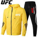 UFC New Frontier Men's Casual Sports Set Fashion Zipper Jacket Running Women's Men's Sports Set UFC Printed Outdoor Hoodie Set