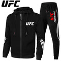 UFC New Frontier Men's Casual Sports Set Fashion Zipper Jacket Running Women's Men's Sports Set UFC Printed Outdoor Hoodie Set