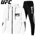 UFC New Frontier Men's Casual Sports Set Fashion Zipper Jacket Running Women's Men's Sports Set UFC Printed Outdoor Hoodie Set